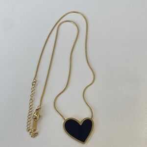 Stainless Steel Overlay Gold Heart Pendant Necklace NWOB
